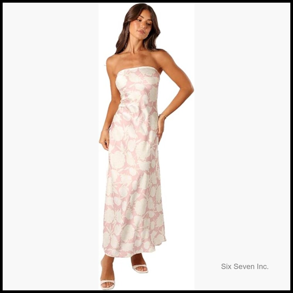 Strapless Maxi Dress With Shirred Back Panel